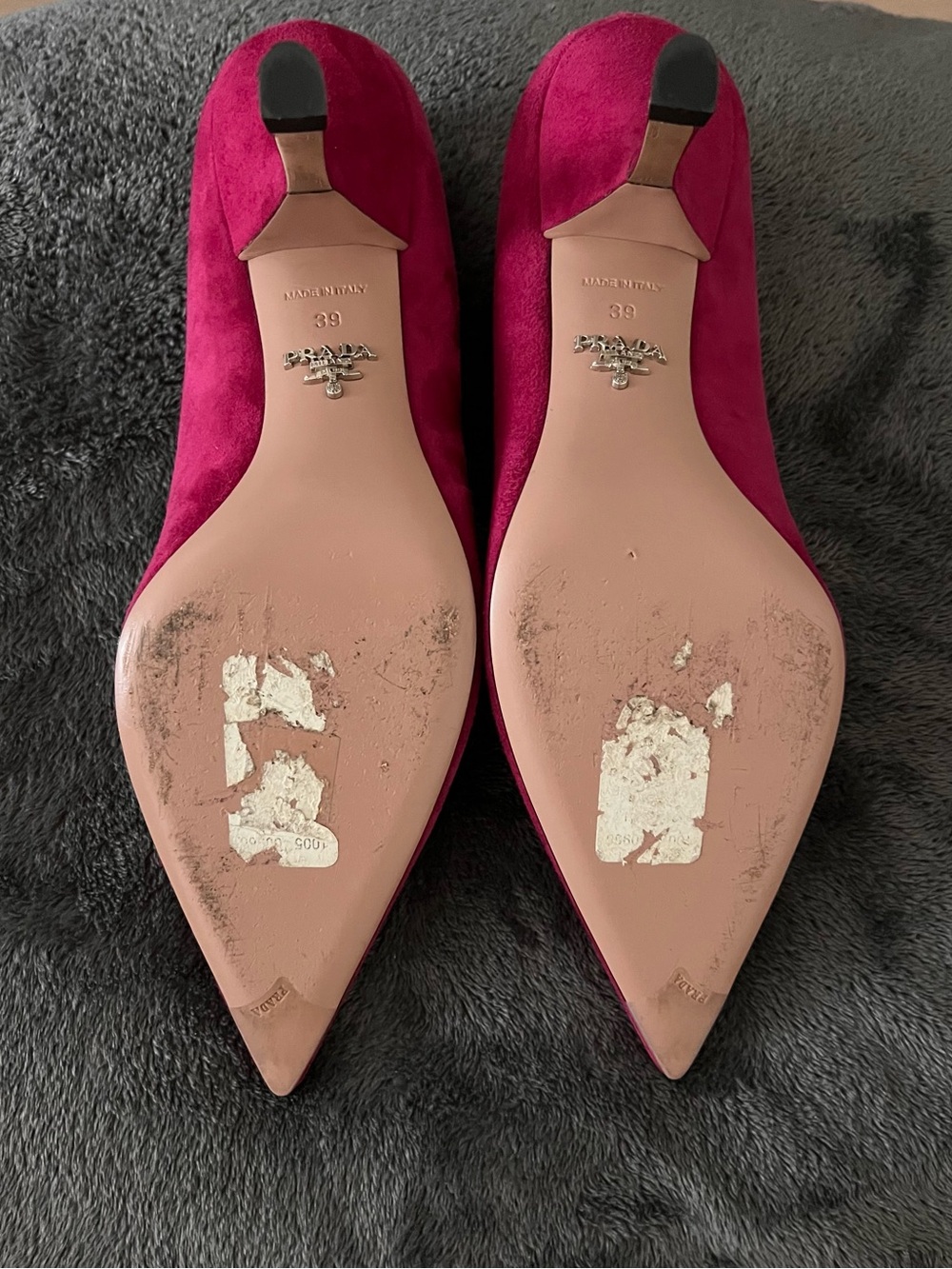 Prada Suede Pointed-Toe Pumps in Deep Berry - Picture 4 of 5